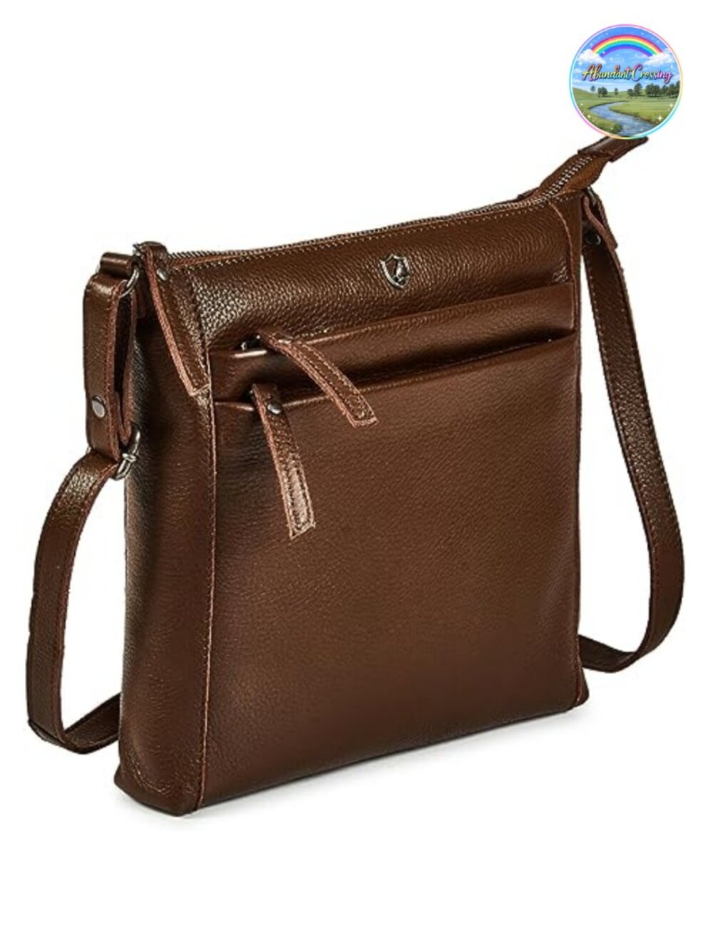 Genuine Nappa Leather Crossbody Bag Small Multi-Zip Travel Sling Purse